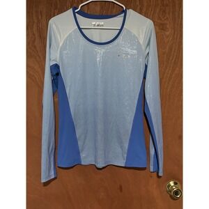 Columbia Woman's Sportswear Blue Long Sleeve Size Medium Workout Top